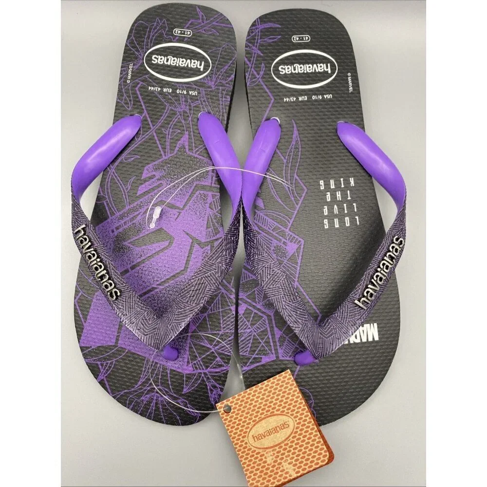 Marvel Black Panther Havaianas Size 9/10 Flip Flops Sandals Men’s NEW NWT